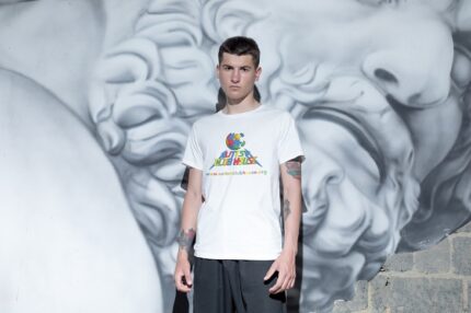T-shirt met ronde hals en logoprint, witte kleur Man